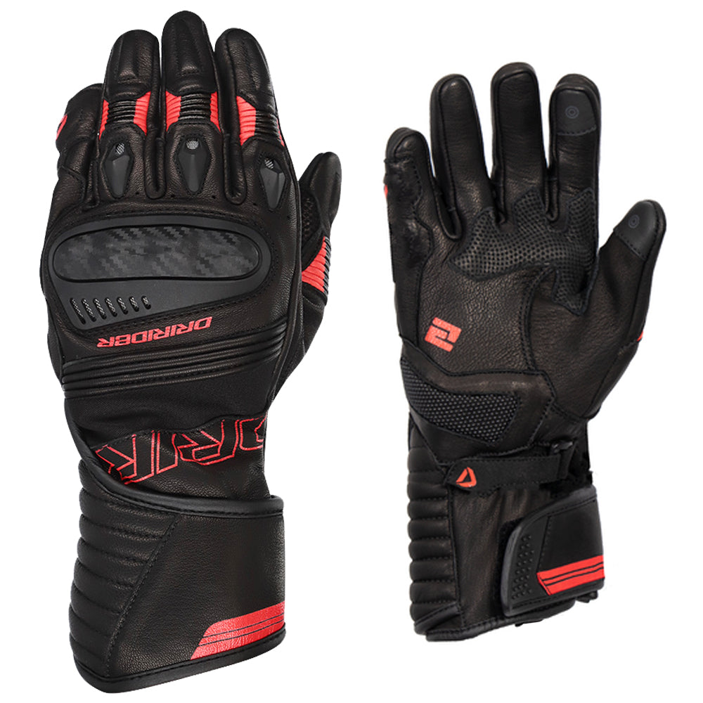 Dririder Torque Long Cuff Gloves - Black Red