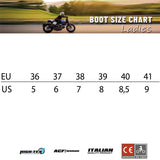 Falco Misty Motorcycle Boots - size chart