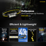 NITECORE 400 LUMEN USB RECHARGEABLE LED HEADLAMP TORCH