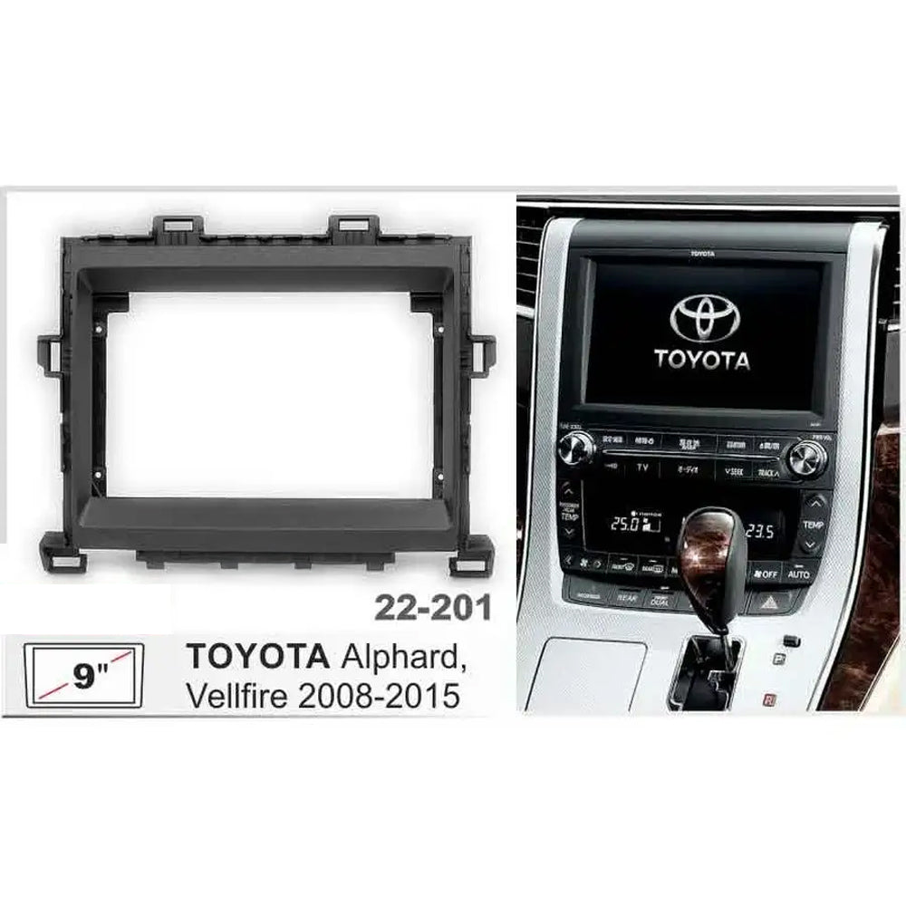 FITTING KIT 9" DASH ALPHARD VELLFIRE 2008 - 2015 (BLACK)