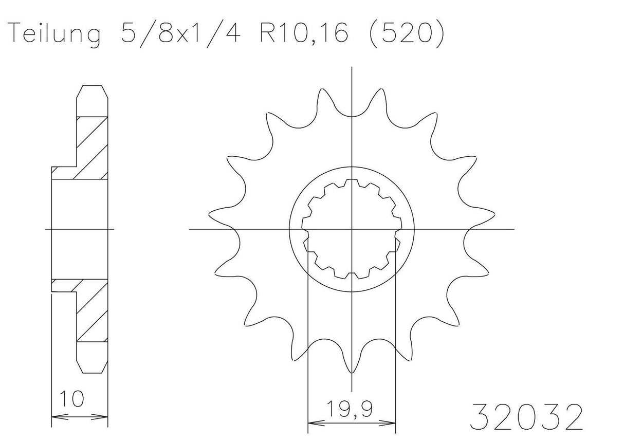 SPROCKET FRONT MOTO MASTER STEEL 14T SUZUKI RM125 81-10 13-14 RMZ250 07-12