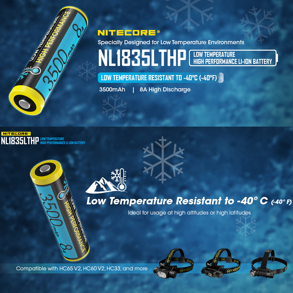 NITECORE 18650 RECHARGEABLE BATTERY LOW TEMP 3.6V 8A 3500MAH