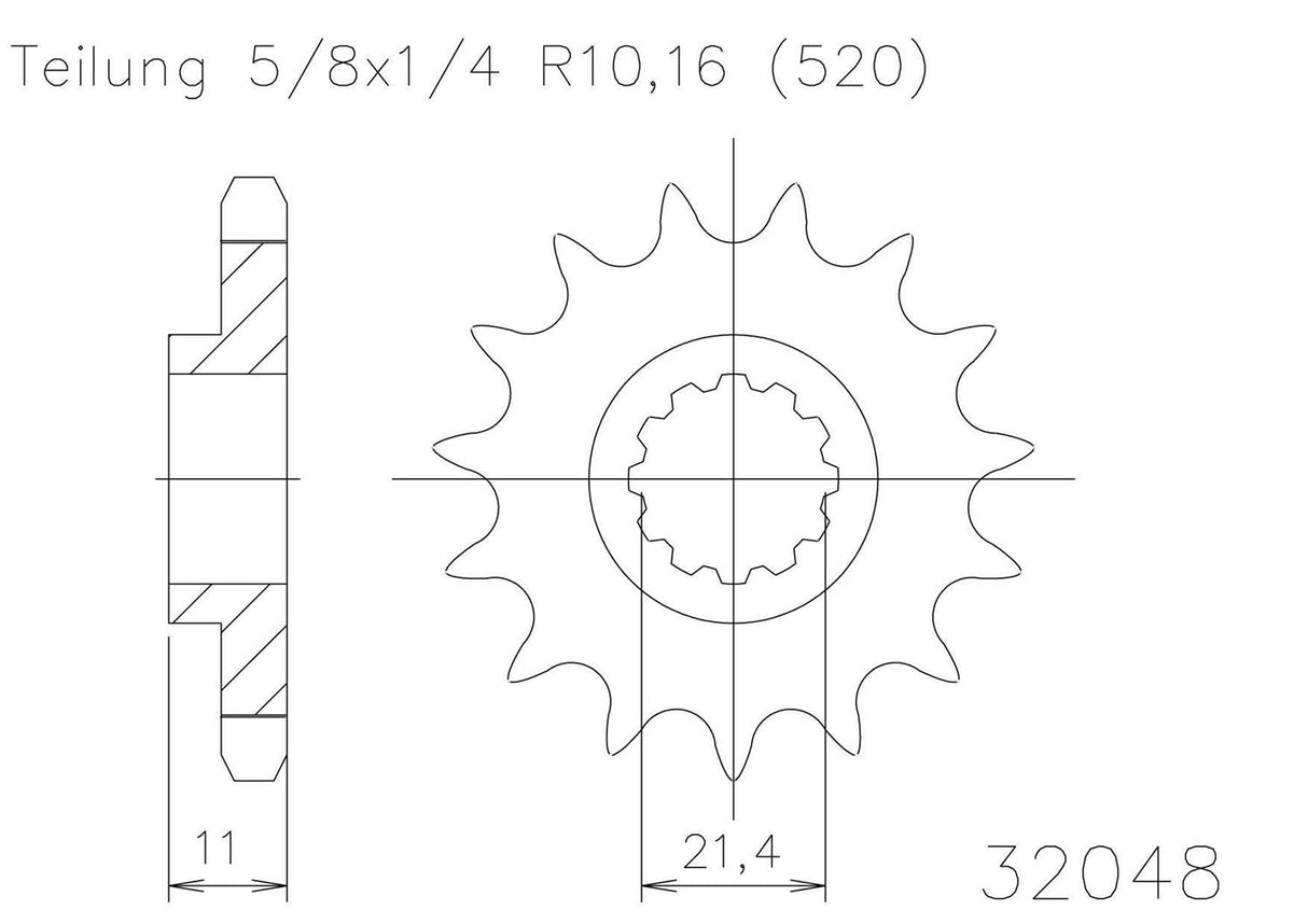SPROCKET FRONT MOTO MASTER STEEL 15T HUSQVARNA CR250 00-05 WR250 00-13 TC250 TXC250 04-08 TE250 02-0