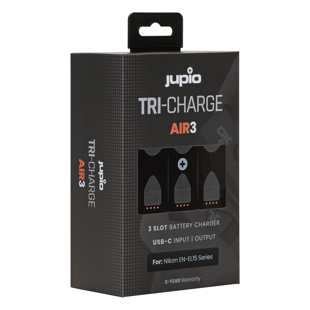 JUPIO TRI-CHARGE AIR3 CHARGER & POWERBANK FOR NIKON EN-EL15