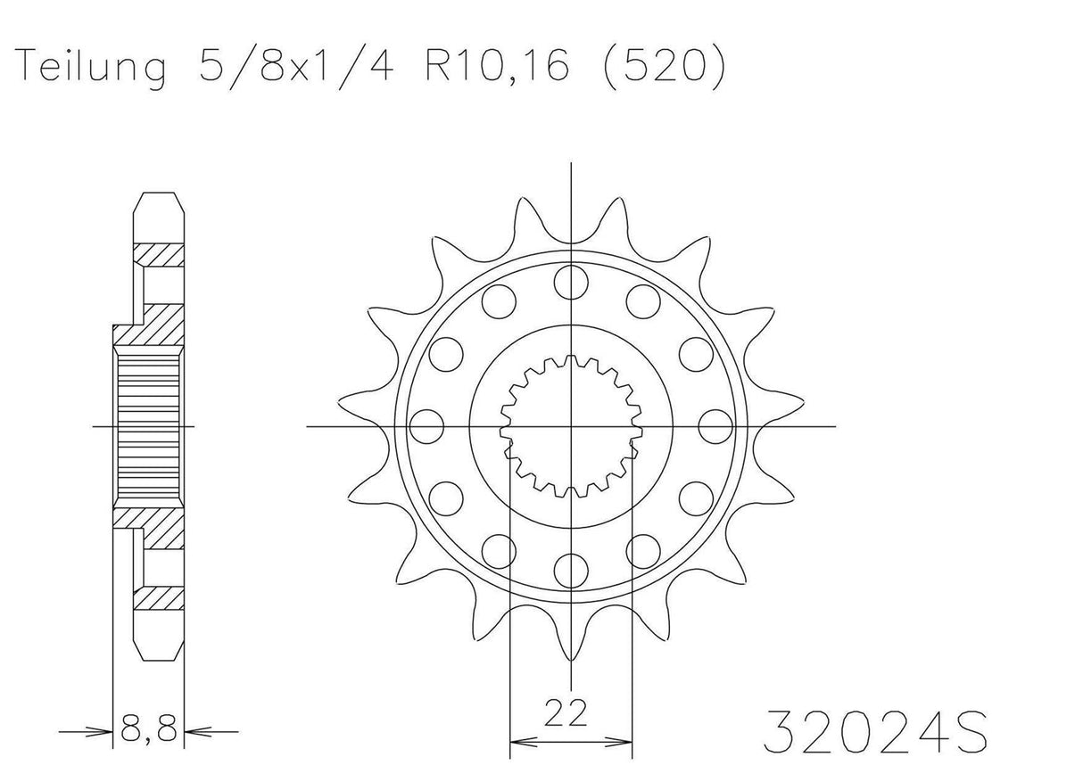 SPROCKET FRONT MOTO MASTER STEEL 15T BETA GAS GAS HUSABERG HUSQVARNA KTM