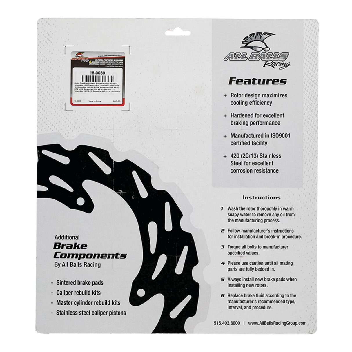 Brake Disc Front / Rear 18-0030