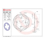 Brembo Prime Serie Oro Rear Brake Disc 68B40782