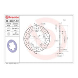 Brembo Prime Serie Oro Rear Brake Disc 68B407F2