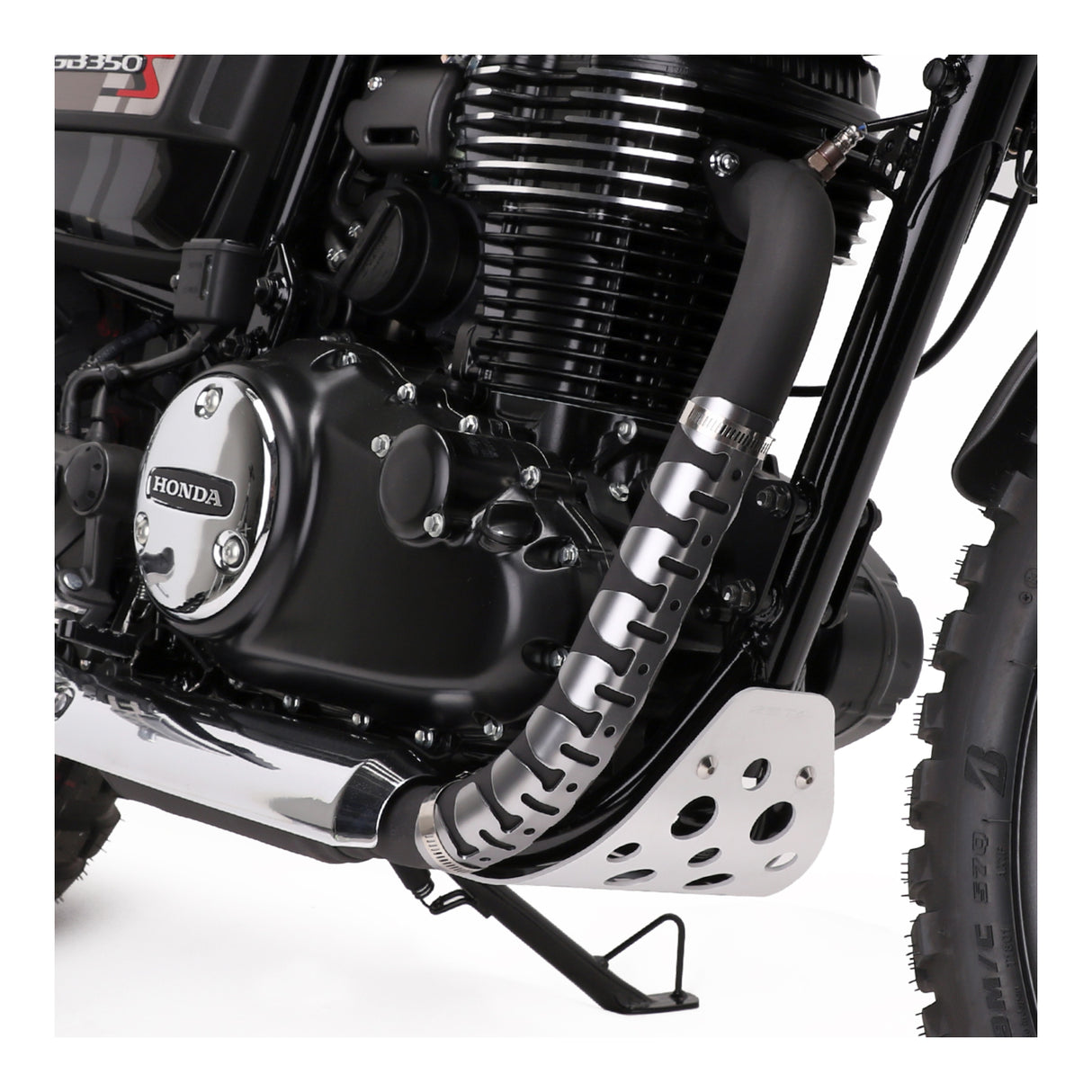 DRC Universal 4-Stroke Exhaust Pipe Guard - Titanium Color
