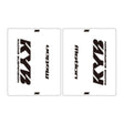 DRC Motion Front Fork Outer Decals - KYB14 (Clear / Black / White)