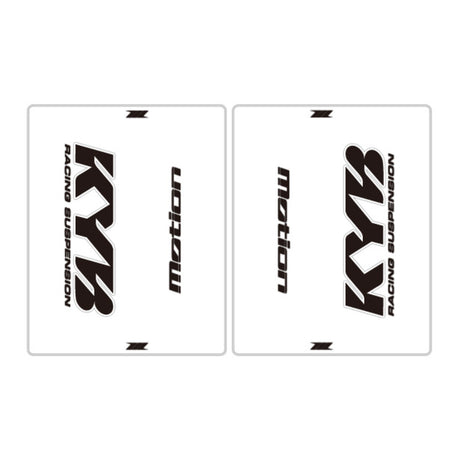 DRC Motion Front Fork Outer Decals - KYB14 (Clear / Black / White)