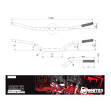Whites Handlebars Alloy 6061 Taper 1-1/8 (28.6mm) CRF/KXF Silver