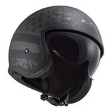 LS2 OF599 Spitfire II Flag Helmet - Matte Black 06