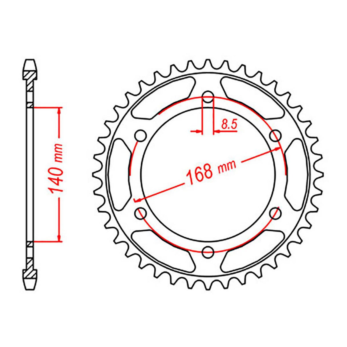 SPKT KIT BMW F800GS 08 -12 525XRE 16/42 8.5mm