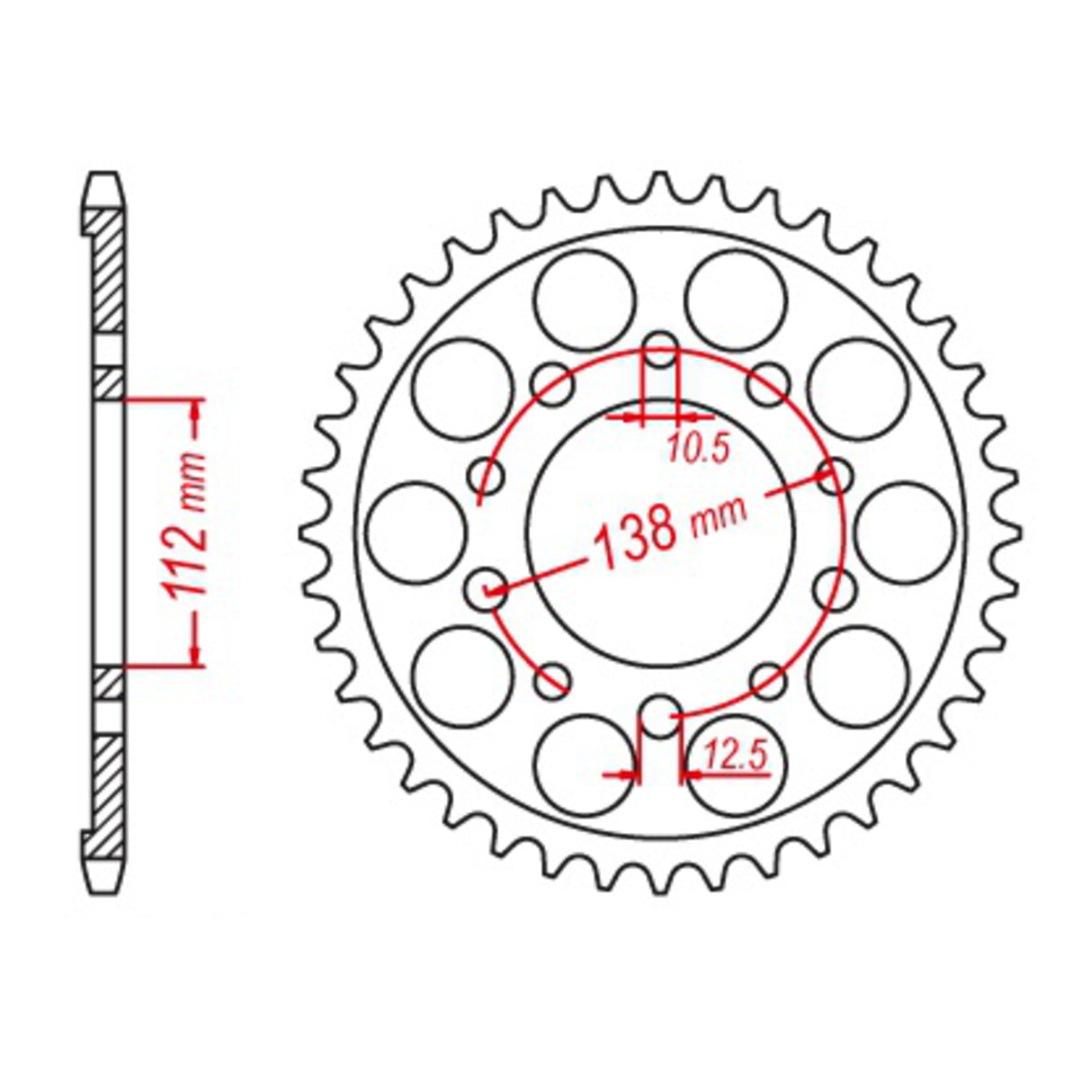 MTX 1303 Zero Alloy Rear Sprocket #520 - Black (41T)