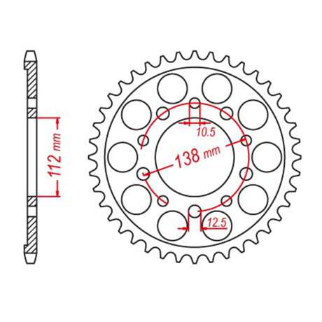 MTX 1303 Zero Alloy Rear Sprocket #520 - Black (41T)