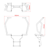Zeta Pipe Tank Guard- Honda CRF250 Rally/S /CRF300 Rally '21-