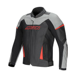 ARGON Scorcher II Leather Jacket - Grey Black Red