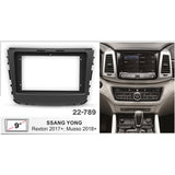 FITTING KIT 9" DASH SSANGYONG MUSSO , RHINO , REXTON 2017 ON (BLACK)