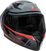 NITRO N501 HELMET - BLACK/GUNMETAL/RED: Exclusive Combo Promo with Free Spare Clear Visor!