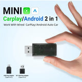 OTTOCAST CARPLAY & ANDROID AUTO TO WIRELESS USB ADAPTER MINI 2-IN-1