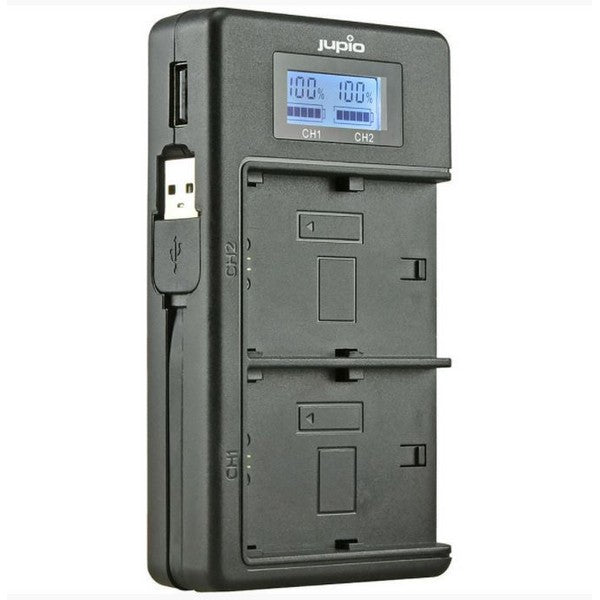 JUPIO USB DEDICATED DUO CHARGER WITH LCD FOR PANASONIC DMW-BLF19E BATTERIES