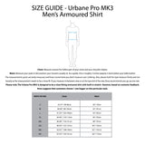 KNOX Size Chart - Urbane Pro MK3 Men's Shirt