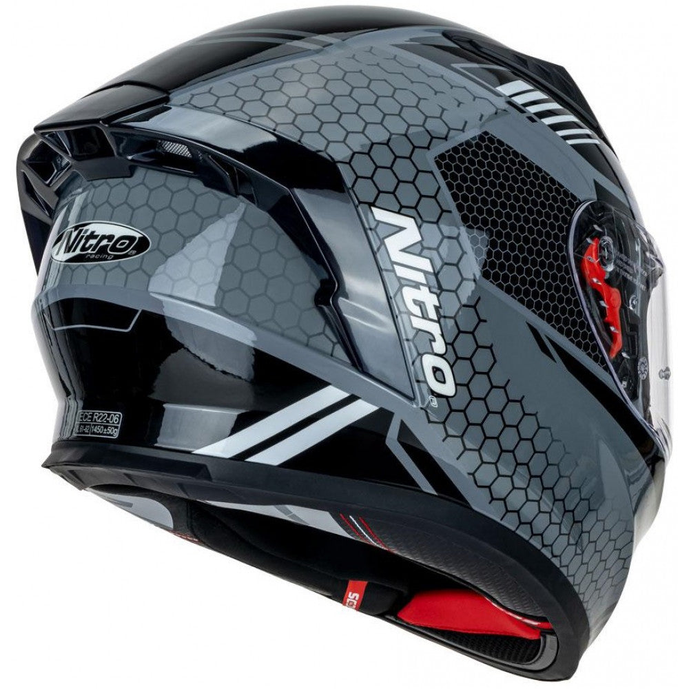 NITRO N501 HELMET - BLACK/GUNMETAL/GREY: Exclusive Combo Promo with Free Spare Clear Visor!