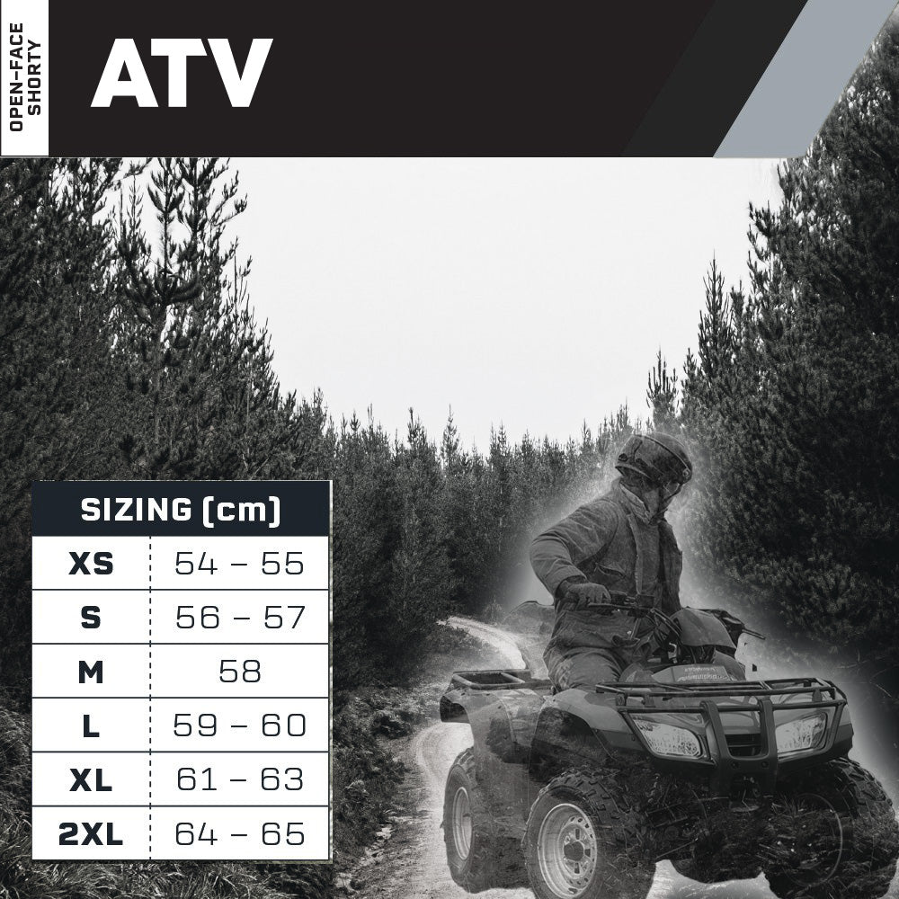 M2R ATV Helmet - size chart