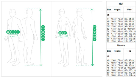 Spidi leather pants size chart - man & woman